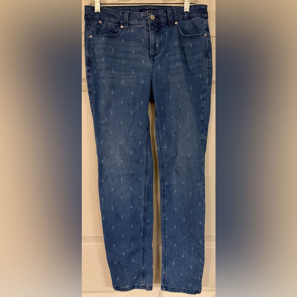 Talbots Simply Flattering Collection Ankle with Anchor Design Jeans Size 4
